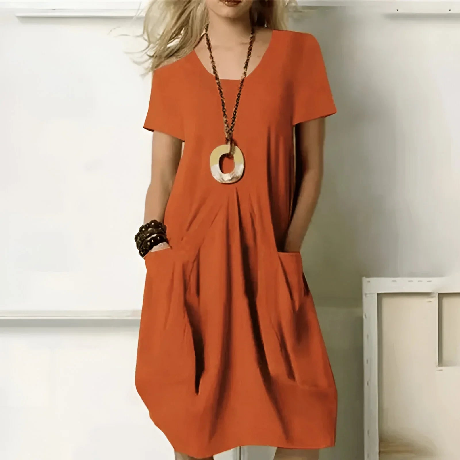 Elegant Wrap Midi Dress – Luxurious and Versatile Dress for Effortless Style on Any Occasion